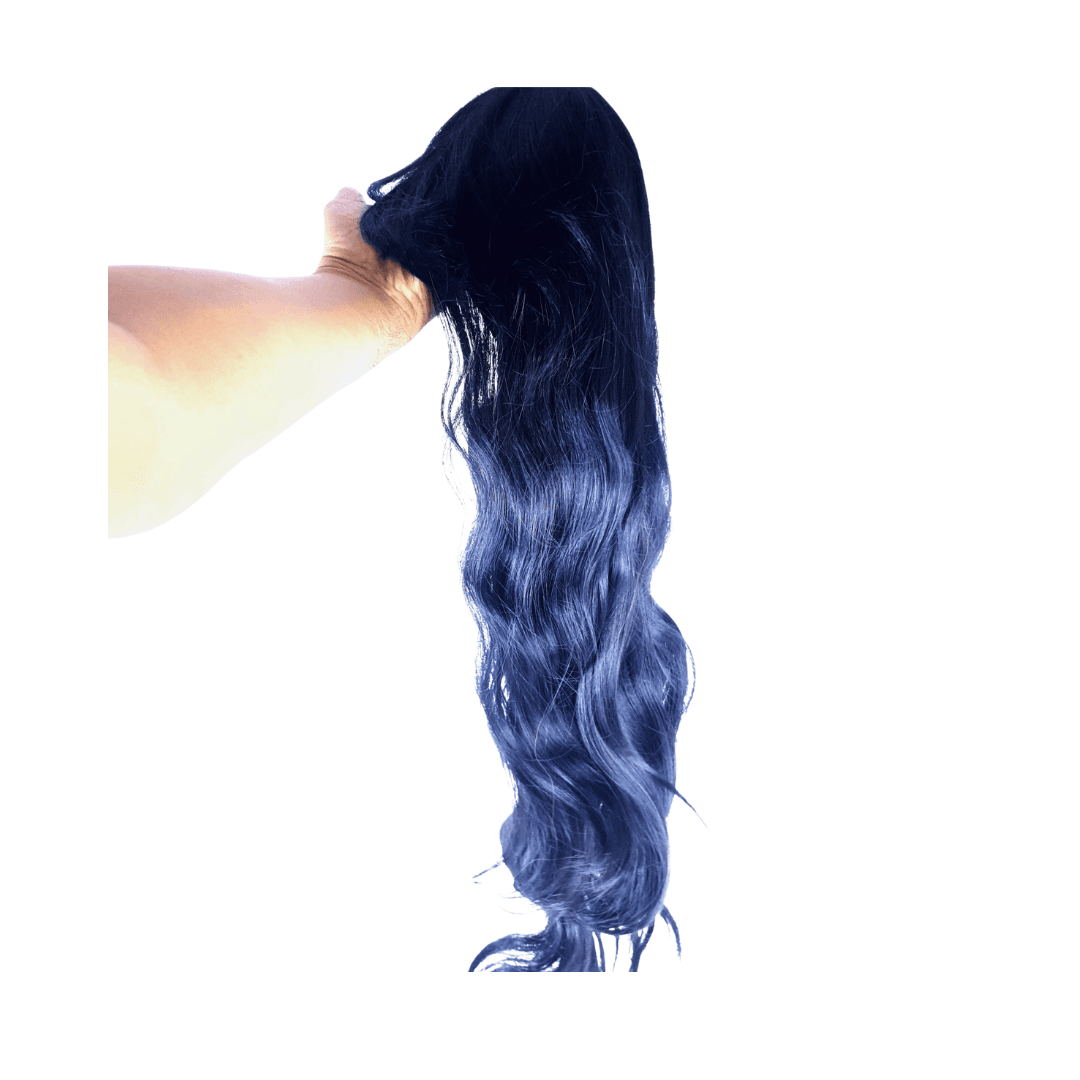 Black straight 30" cap wig with bangs - 1BL30CPST01 - Image 6