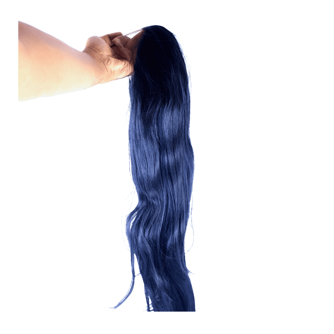 Black straight 55" lace front wig - 1BL55LFST01 - Image 6