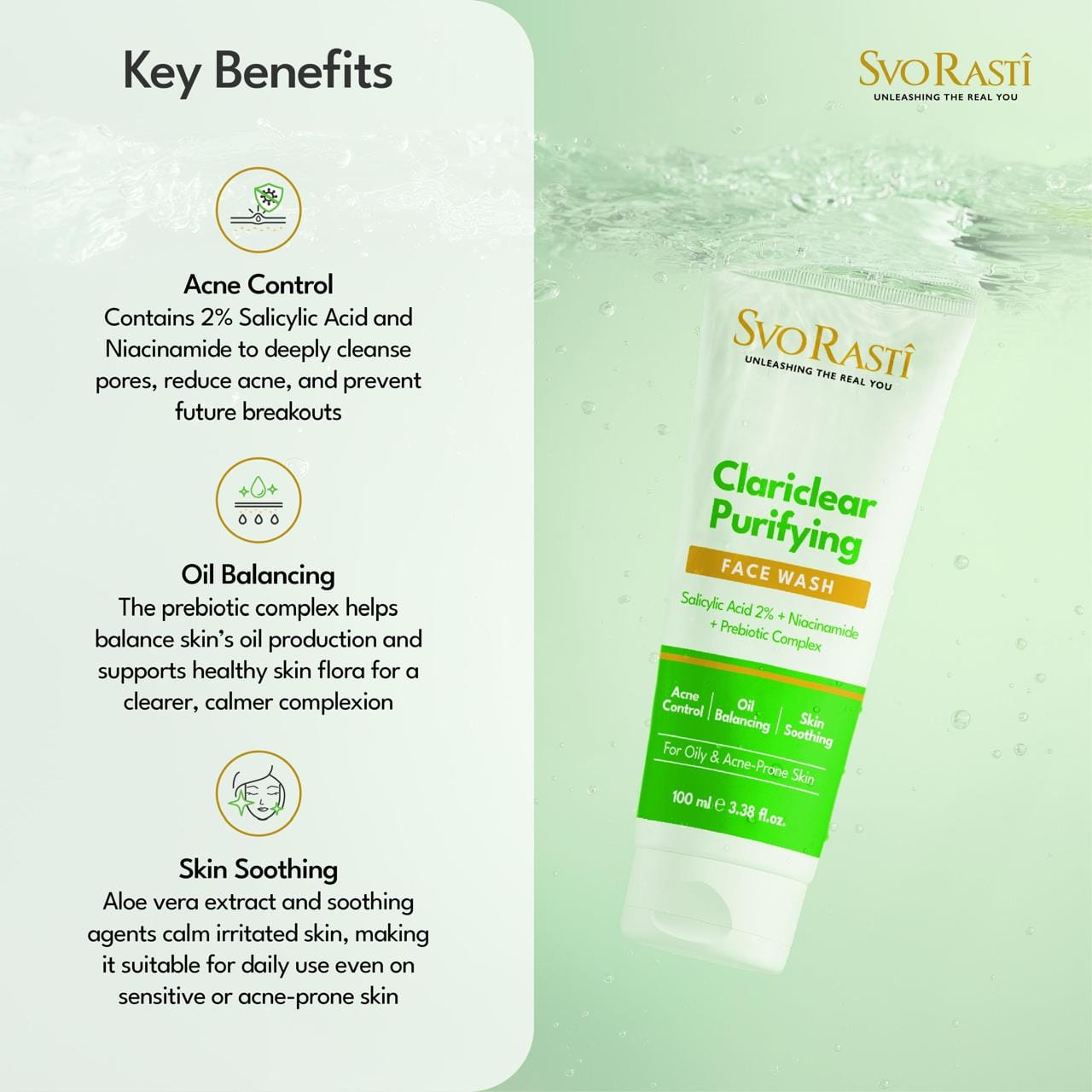 Svorasti Clariclear Purifying Face Wash -SVCPFW01 - Image 4