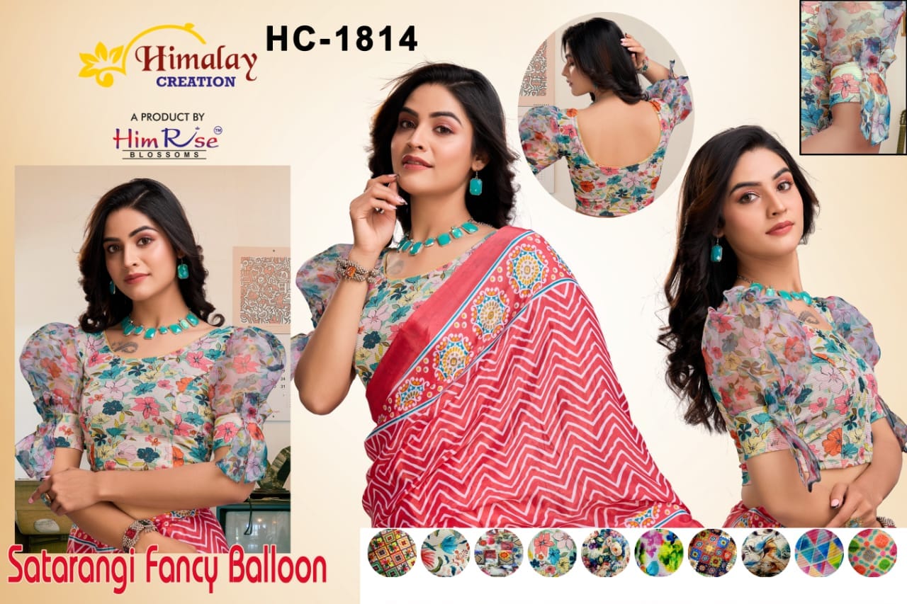 Stretchable blouse - HC-1814-Flowery-XXL - Image 3