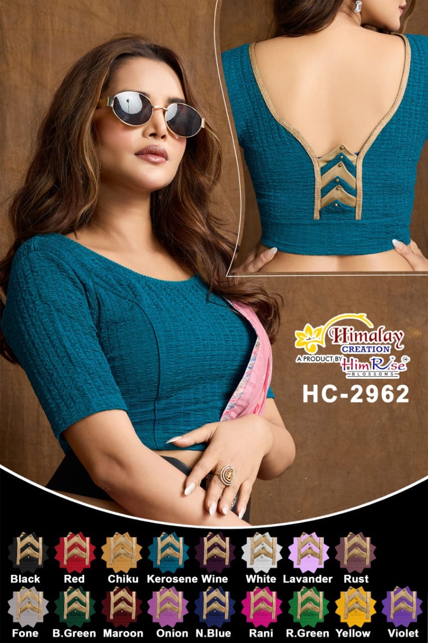 Stretchable blouse - HC-2962-Bottle Green-XXL