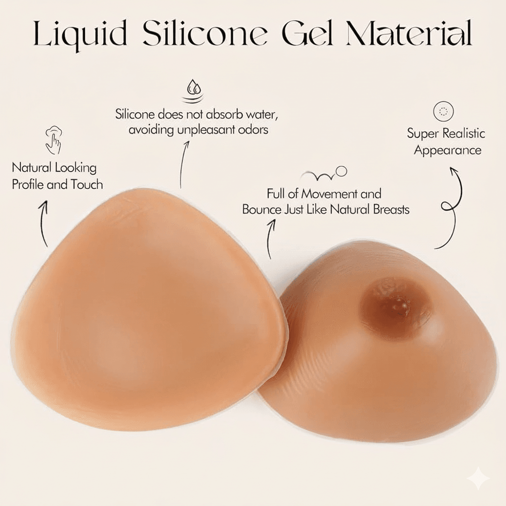 Triangular breast forms
