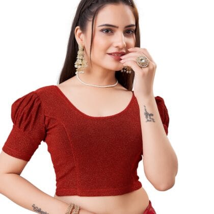 Stretchable blouse - HC-1078-Bottle Green-XXL