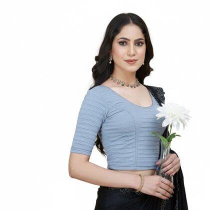 Stretchable blouse - HC-2126-Coffee-XXL